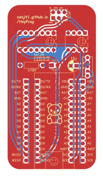 ATtiny programmer PCB.