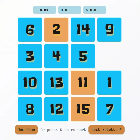 Still from le 15 Puzzle game.